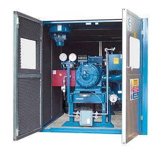 biogas compressor / stationary / electrically-powered / rotary vane
