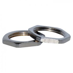 hexagonal locknut / nickel-plated brass