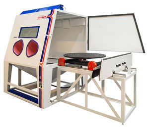 pressure blast cabinet / manual / rugged / with turntable