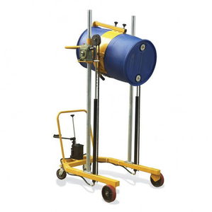 manual stacker truck / hydraulic / stand-on / for drums