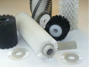 cylindrical brush / conveying / cleaning / deburring
