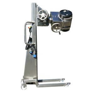 semi-electric stacker truck / walk-behind / for drums / stainless steel