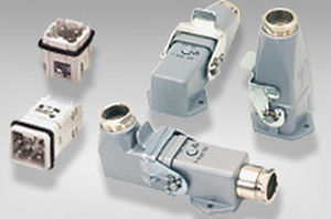 data connector / DIN / rectangular / flange