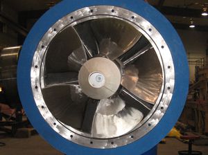 Kaplan turbine / hydraulic / horizontal shaft / vertical shaft