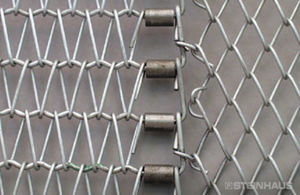 wire mesh conveyor belt / toothed / stainless steel / high-resistance