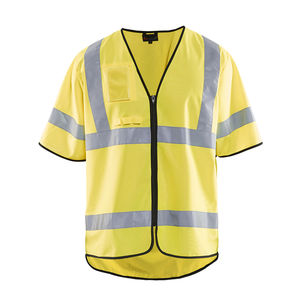 work vest / high-visibility / polyester / zippered