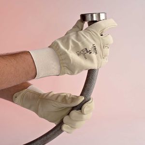 handling gloves / anti-cut / abrasion-resistant / full-grain leather