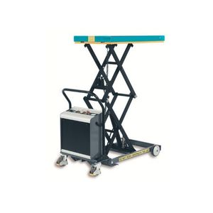double-scissor lift table / hydraulic / battery-powered / manual