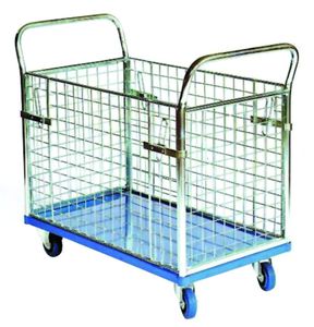 storage cart / transport / metal wire / wire mesh platform