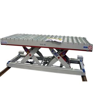 tandem scissor lift table / hydraulic / stationary
