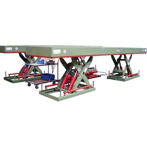 tandem scissor lift table / hydraulic / stationary