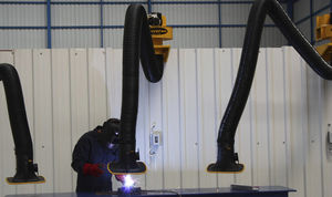 fixed extraction arm / flexible / for welding fumes