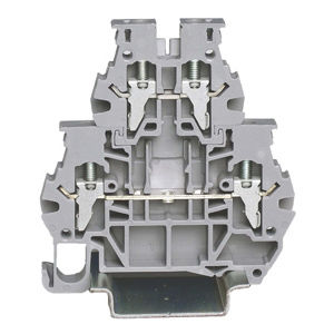 screw connection terminal block / DIN rail-mounted / feed-through / gray