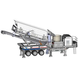mobile crushing and screening plant / rubber-tired / secondary