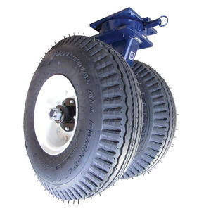 caster with pneumatic tire / swivel / base plate / double