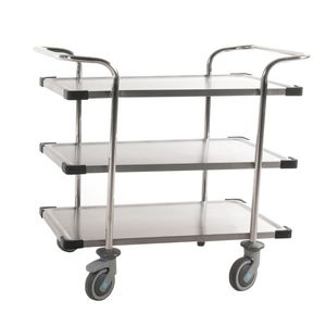 service cart / stainless steel / 3 levels / multipurpose
