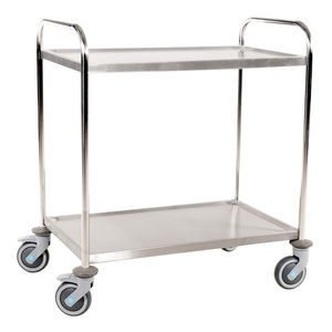 transport cart / stainless steel / 2 levels / platform