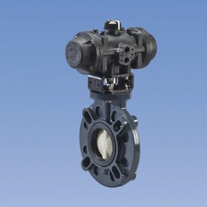 butterfly valve / pneumatically-operated / flow control / for wastewater
