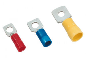 fork solderless terminal / tubular / insulated / copper