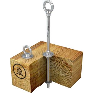 stainless steel fall arrest anchor / for wood