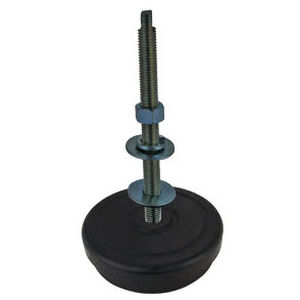 machine foot / rubber / leveling / threaded