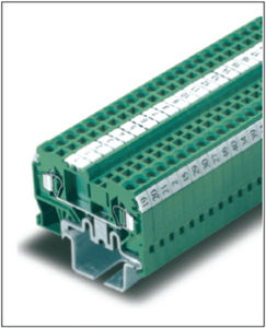 DIN rail-mounted terminal block