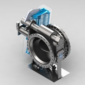 butterfly valve / pneumatically-operated / shut-off / for gas
