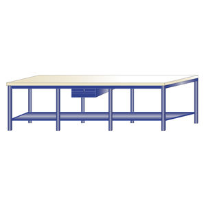 wooden workbench / with drawer / monobloc