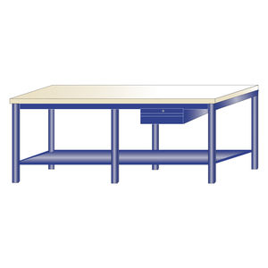 wooden workbench / with drawer / monobloc