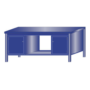metal workbench / monobloc / with compartments