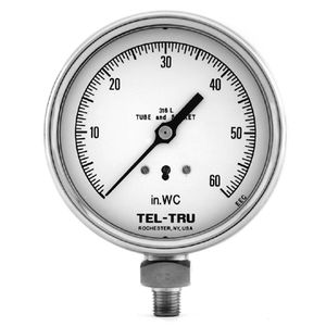 analog pressure gauge / Bourdon tube / low-pressure / adjustable