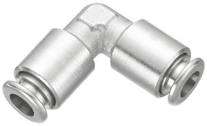 push-in fitting / 90° angle / hydraulic / nickel-plated brass