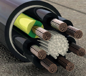 power cable / armored / round / PVC-sheathed