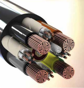 power cable / armored / round / elevator