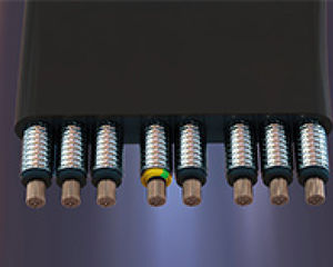 power cable / armored / flat