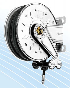 hose reel / self-retracting / swiveling / stainless steel