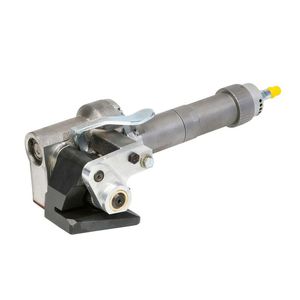 pneumatic strapping device and tensioner / for metal straps / with seal