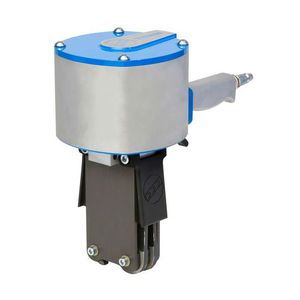 pneumatic strapping device and tensioner