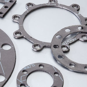expanded graphite gasket sheet / carbon / stainless steel / for chemical applications