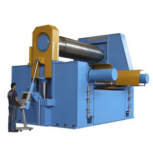 3-roller plate bending machine / hydraulic / for heavy-duty applications / with mobile control panel