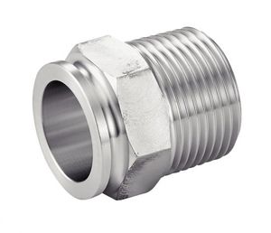 stainless steel nipple / threaded / hexagonal / straight