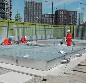 transformer containment bund / galvanized steel / for indoor use / modular