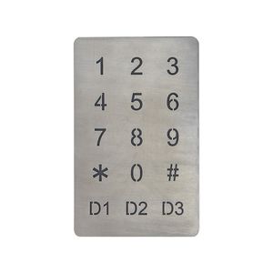 15-key keypad / wall-mounted / stainless steel / backlit