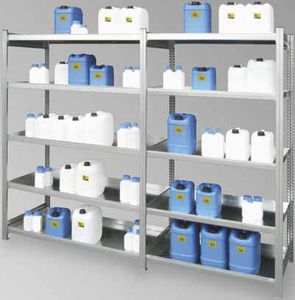 storage warehouse shelving / for bottles / adjustable / with shelves