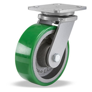 swivel caster / base plate / high load capacity / for heavy loads