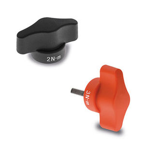 knob with torque limiter / threaded / finned / technopolymer