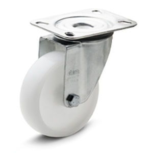 2-Piece 100mm Grey TPR Double Ball Bearing Caster - Swivel with