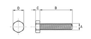 screw with hexagonal head