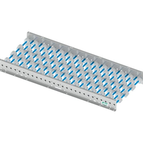 Skate wheel conveyor - LRO48-100 - AMI Förder- und Lagertechnik GmbH - transport / gravity / for assembly