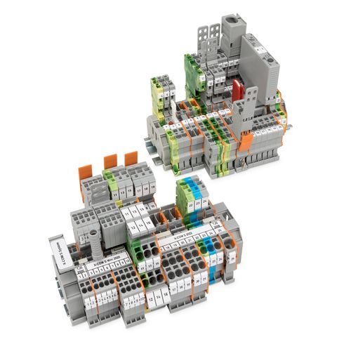 DIN rail-mounted terminal block - X-COM®  - WAGO - plug-in / screwless / switching